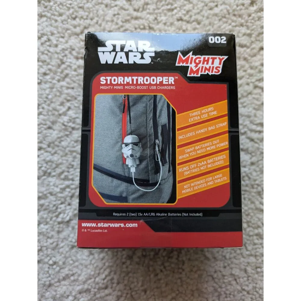 NIB Star Wars Stormtrooper Mighty Minis Micro Boost USB Charger